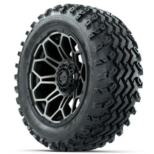 Load image into Gallery viewer, 14-Inch GTW Bravo Machined/Matte Grey with 23x10-14 Rogue All Terrain Tires Set of (4)