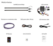 Load image into Gallery viewer, SoundExtreme Whip Kit 2 x 4 ft plus LEDCast Controller
