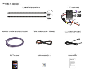 SoundExtreme Whip Kit 2 x 4 ft plus LEDCast Controller