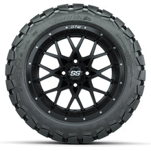 Load image into Gallery viewer, 14-Inch GTW Vortex Matte Black Wheels with 22x10-14 GTW Timberwolf All-Terrain Tires (Set of 4)