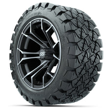 Load image into Gallery viewer, 14-Inch GTW Spyder Machined and Matte Gray Wheels with 22x10-14 GTW Timberwolf All-Terrain Tires (Set of 4)