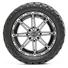 Load image into Gallery viewer, 14-inch GTW Element Black and Machined Wheels with 22” Timberwolf All-Terrain Tires (Set of 4)
