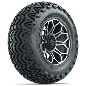 14-inch GTW Matte Gray and Machined Bravo Wheels with 23x10-14 GTW Predator All-Terrain Tires (Set of 4)