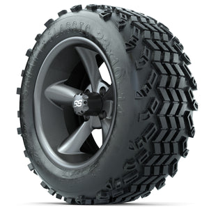 14-inch GTW Matte Gray Godfather Wheels with 23" Sahara Classic All-Terrain Tires (Set of 4)
