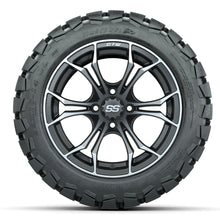 Load image into Gallery viewer, 14-Inch GTW Spyder Machined and Matte Gray Wheels with 22x10-14 GTW Timberwolf All-Terrain Tires (Set of 4)