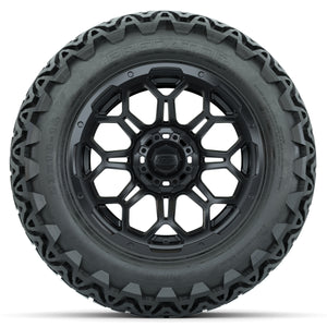14-inch GTW Matte Black Bravo Wheels with 23x10-14 GTW Predator All-Terrain Tires (Set of 4)