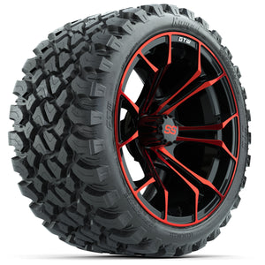 15" GTW Spyder Red and Black Wheels with GTW Nomad Off Road Tires (Set of 4)