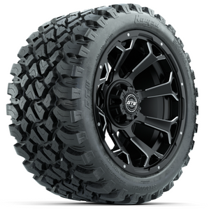 14-Inch GTW Raven Matte Black Off-Road Wheels on 23-Inch GTW Nomad Steel Belted Radial DOT Tires (Set of 4)