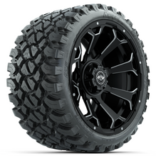 Load image into Gallery viewer, 15&quot; GTW Raven Matte Black Wheels with 23&quot; GTW Nomad All-Terrain Tires (Set of 4)