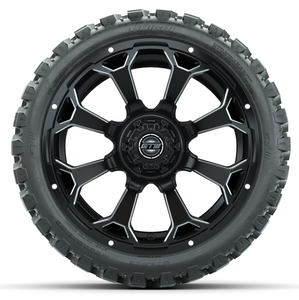 15" GTW Raven Matte Black Wheels with 23" GTW Nomad All-Terrain Tires (Set of 4)