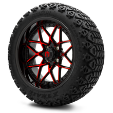 Load image into Gallery viewer, MODZ® 15-Inch Formula Red and Black Wheels & 23-Inch Arisun X-Trail All-Terrain Tires Combo