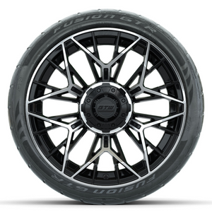 15" GTW STELLAR Matte Black & Machined Wheels with 22" GTW Fusion Street Tires (Set of 4)
