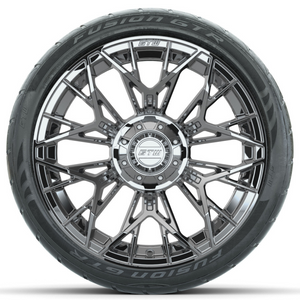 15" GTW STELLAR Chrome Wheels with 22" GTW Fusion Street Tires (Set of 4)