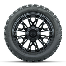 Load image into Gallery viewer, 14-Inch GTW Stellar Black Wheels with 23 Inch Nomad All-Terrain Tires Set of (4)