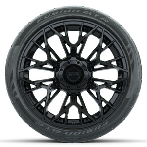 15" GTW STELLAR Matte Black Wheels with 22" GTW Fusion Street Tires (Set of 4)