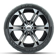 Load image into Gallery viewer, 14-inch GTW Machined &amp; Black Specter Wheels with 205/40-R14 Fusion GTR Street Tires (Set of 4)