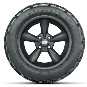14-inch GTW Matte Gray Godfather Wheels with 23" Sahara Classic All-Terrain Tires (Set of 4)