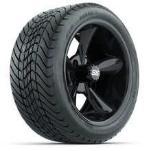Load image into Gallery viewer, 14-inch GTW Godfather Wheels / Black Finish with 225/30-14 Mamba Street Tires (Set of 4)