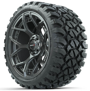 15" MadJax Flow Form Evolution Gunmetal Wheels with GTW Nomad Off Road Tires (Set of 4)