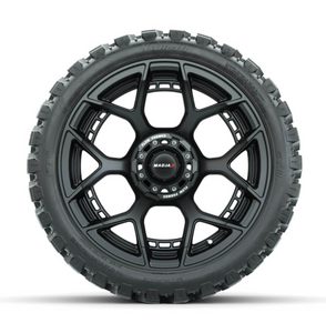 15" MadJax Flow Form Evolution Matte Black Wheels with GTW Nomad Off Road Tires (Set of 4)