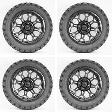 Load image into Gallery viewer, 14-Inch GTW Matte Black Bravo Off-Road Wheels on 22-Inch GTW Timberwolf All-Terrain Tires (Set of 4)
