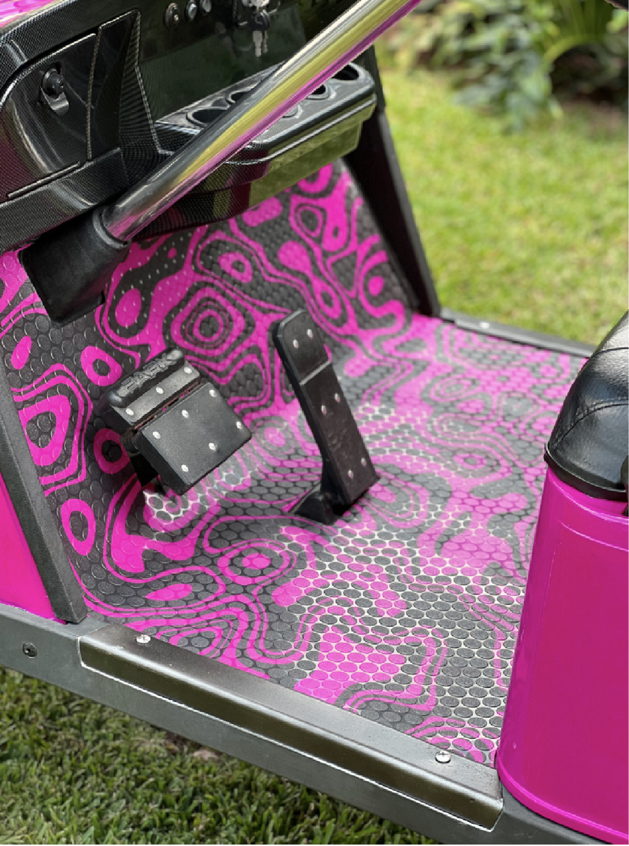 Dekomats Golf Cart Floor Mat Pink Topo Converted Carts