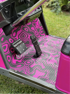 Dekomats Golf Cart Floor Mat - Pink Topo
