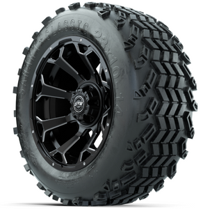 14-Inch GTW Raven Matte Black Wheels with 23-Inch Sahara Classic All Terrain Tires (Set of 4)