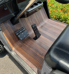 Dekomats Golf Cart Floor Mat - Teak Wood