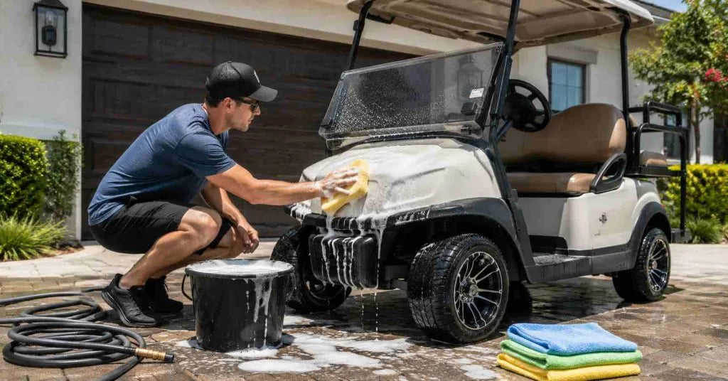 How to Clean, Polish, and Protect a Golf Cart (Without Ruining the Windshield)
