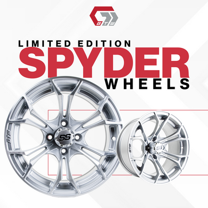 Collection image for: Limited Edition GTW Matte Silver Spyder Golf Cart Wheels