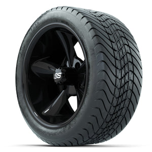 14-inch GTW Godfather Wheels / Black Finish with 225/30-14 Mamba Street Tires (Set of 4)