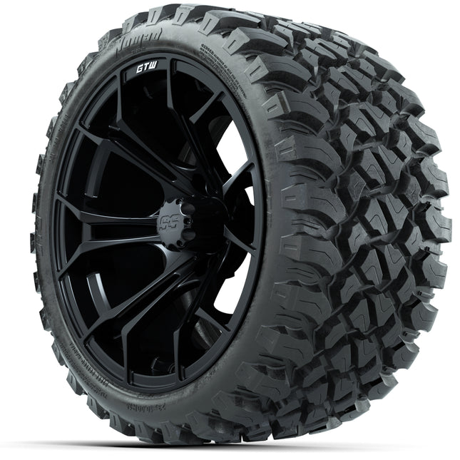 15-Inch GTW Spyder Matte Black Wheels with GTW Nomad Off Road Tires (Set of 4)
