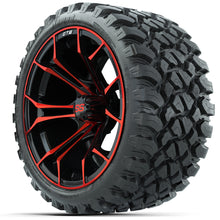 Load image into Gallery viewer, 15-Inch GTW Spyder Red and Black Wheels with GTW Nomad Off Road Tires (Set of 4)