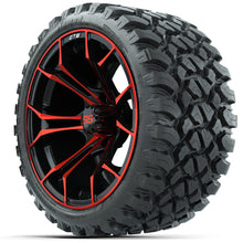 Load image into Gallery viewer, 15&quot; GTW Spyder Red and Black Wheels with GTW Nomad Off Road Tires (Set of 4)