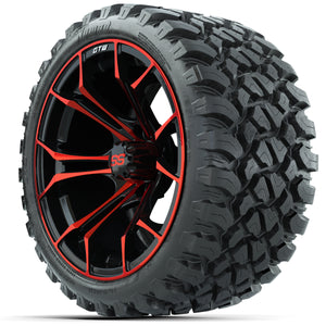 15" GTW Spyder Red and Black Wheels with GTW Nomad Off Road Tires (Set of 4)