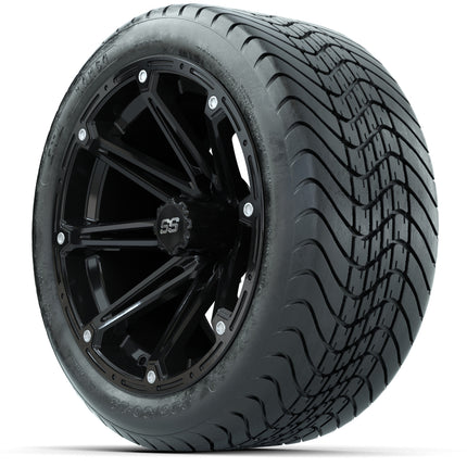 14-inch GTW Element Wheels / Black Finish with 225/30-14 Mamba Street Tires (Set of 4)