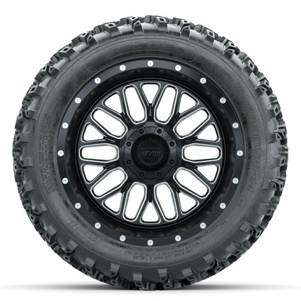 14-Inch GTW Helix Machined/Black with 23x10-14 Rogue All Terrain Tires Set of (4)