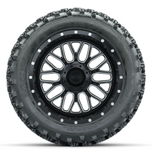 Load image into Gallery viewer, 14-Inch GTW Helix Machined/Black with 23x10-14 Rogue All Terrain Tires Set of (4)