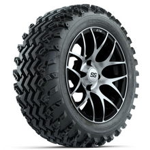 Load image into Gallery viewer, 14-Inch GTW Pursuit Machined/Black with 23x10-14 Rogue All Terrain Tires Set of (4)