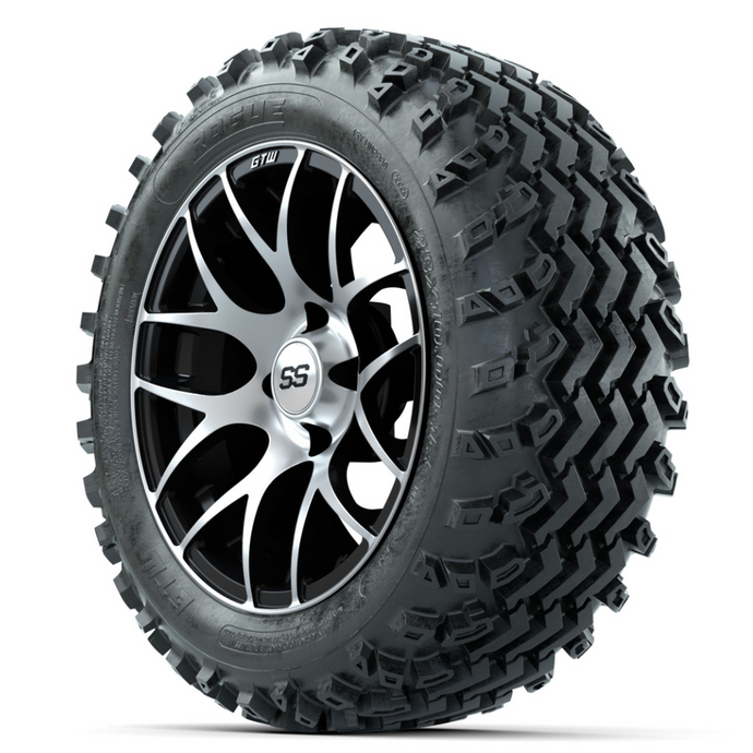 14-Inch GTW Pursuit Machined/Black with 23x10-14 Rogue All Terrain Tires Set of (4)