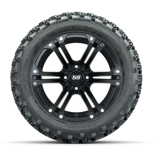 14-Inch GTW Specter Matte Black with 23x10-14 Rogue All Terrain Tires Set of (4)
