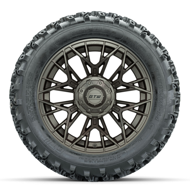 14-Inch GTW Stellar Matte Bronze with 23x10-14 Rogue All Terrain Tires Set of (4)