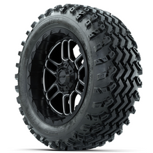 Load image into Gallery viewer, 14-Inch GTW Titan Machined/Black with 23x10-14 Rogue All Terrain Tires Set of (4)