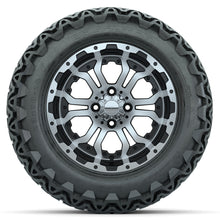 Load image into Gallery viewer, 14-inch GTW Machined and Black Omega Wheels with 23&quot; GTW Predator All-Terrain Tires (Set of 4)
