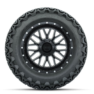 14-Inch GTW Helix Machined & Black Wheels with 23 Inch Predator All-Terrain Tires Set of (4)