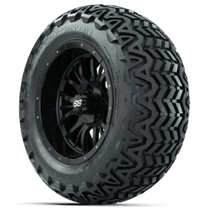 14-inch GTW matte Black Diesel Wheels with 23x10-14 GTW Predator All-Terrain Tires (Set of 4)