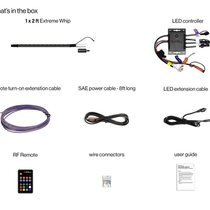 Extreme Whip Kit  Qty 1 x 2Ft plus LEDCast Controller