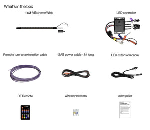 SoundExtreme Whip Kit 1 x 2Ft + LEDCast Controller