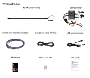 SoundExtreme Whip 1 x 4 Ft + LEDCast Controller